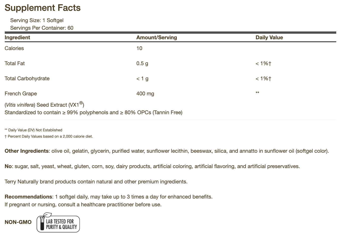 Clinical OPC® Extra Strength 400 mg 60 Softgels