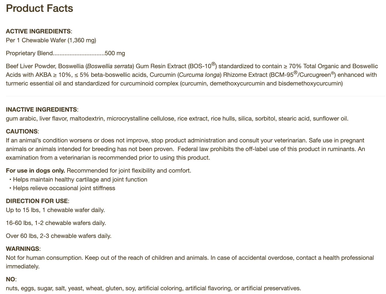 Joint & Hip Formula For Pets