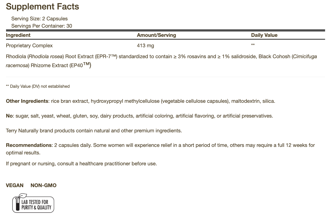 Menopause Relief PLUS 60 Capsules