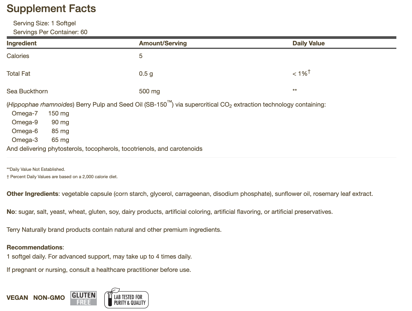 Omega-7 Dry Eye Relief 60 Softgels