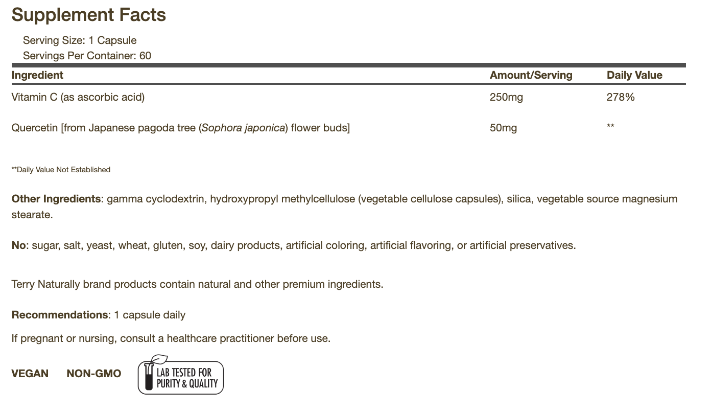 Quercetin with Vitamin C