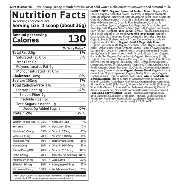 Raw Organic Meal Shake & Meal Replacement Chocolate Cacao Powder