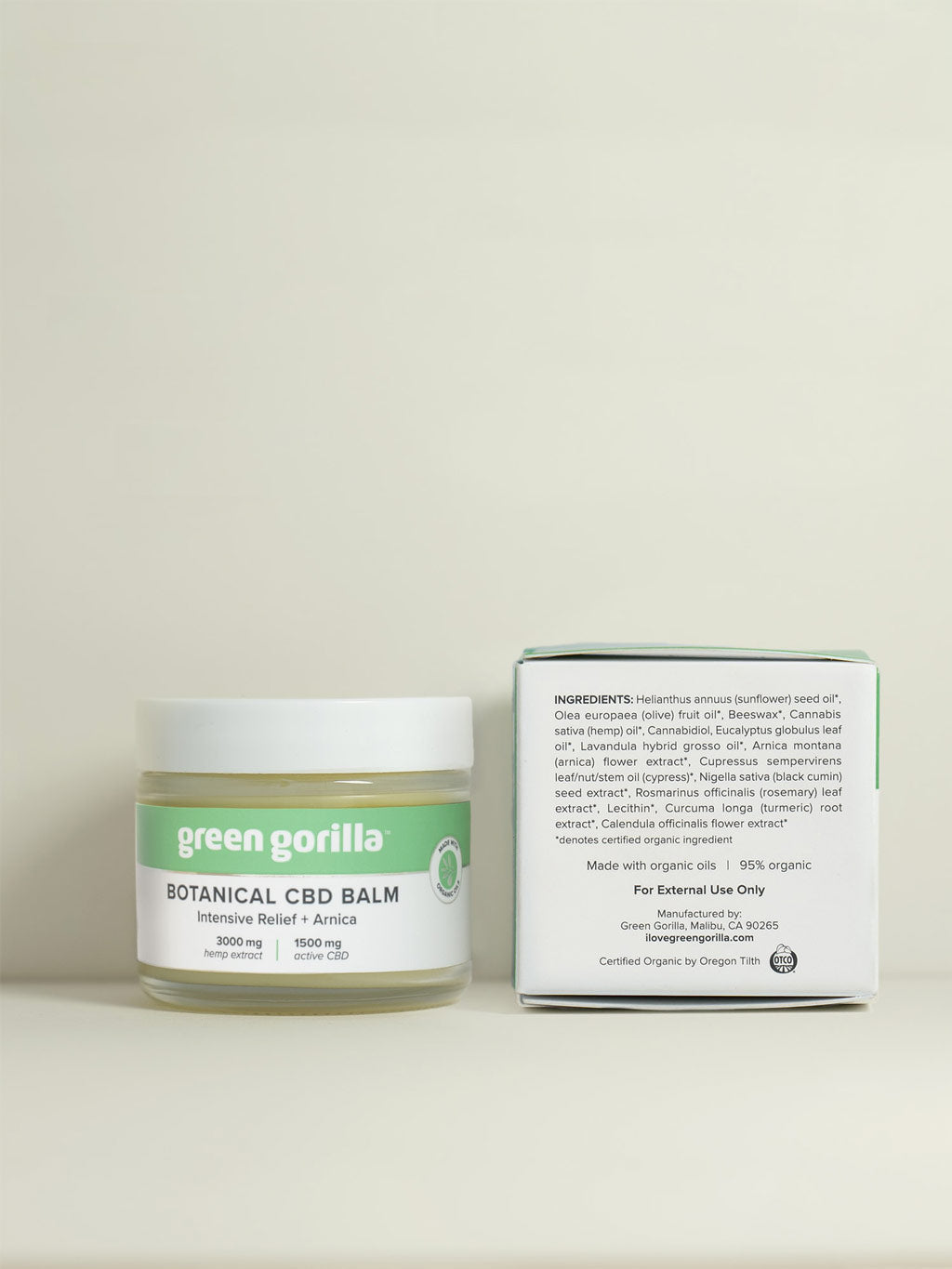 Green Gorilla Botanical CBD Balm-3000mg of Hemp Extract-1500mg of Active CBD